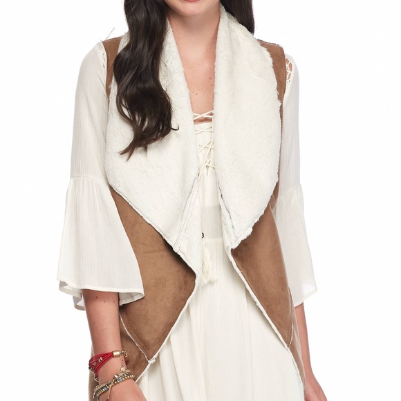 Me Jane Jackets & Blazers - Me Jane Shearling Suede Vest